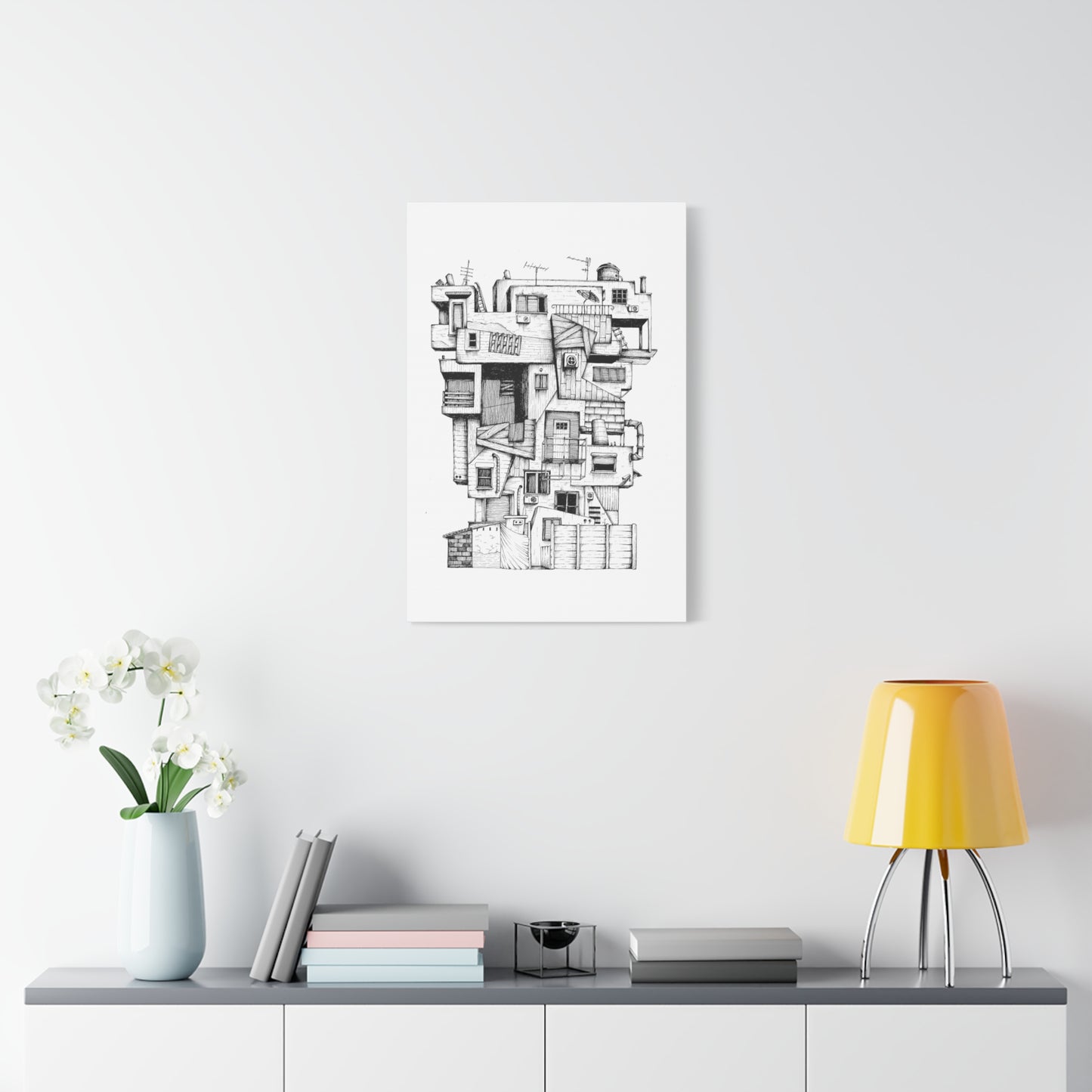 Russian Brutalism Marvel: Vintage Israeli Icon – Print on Canvas