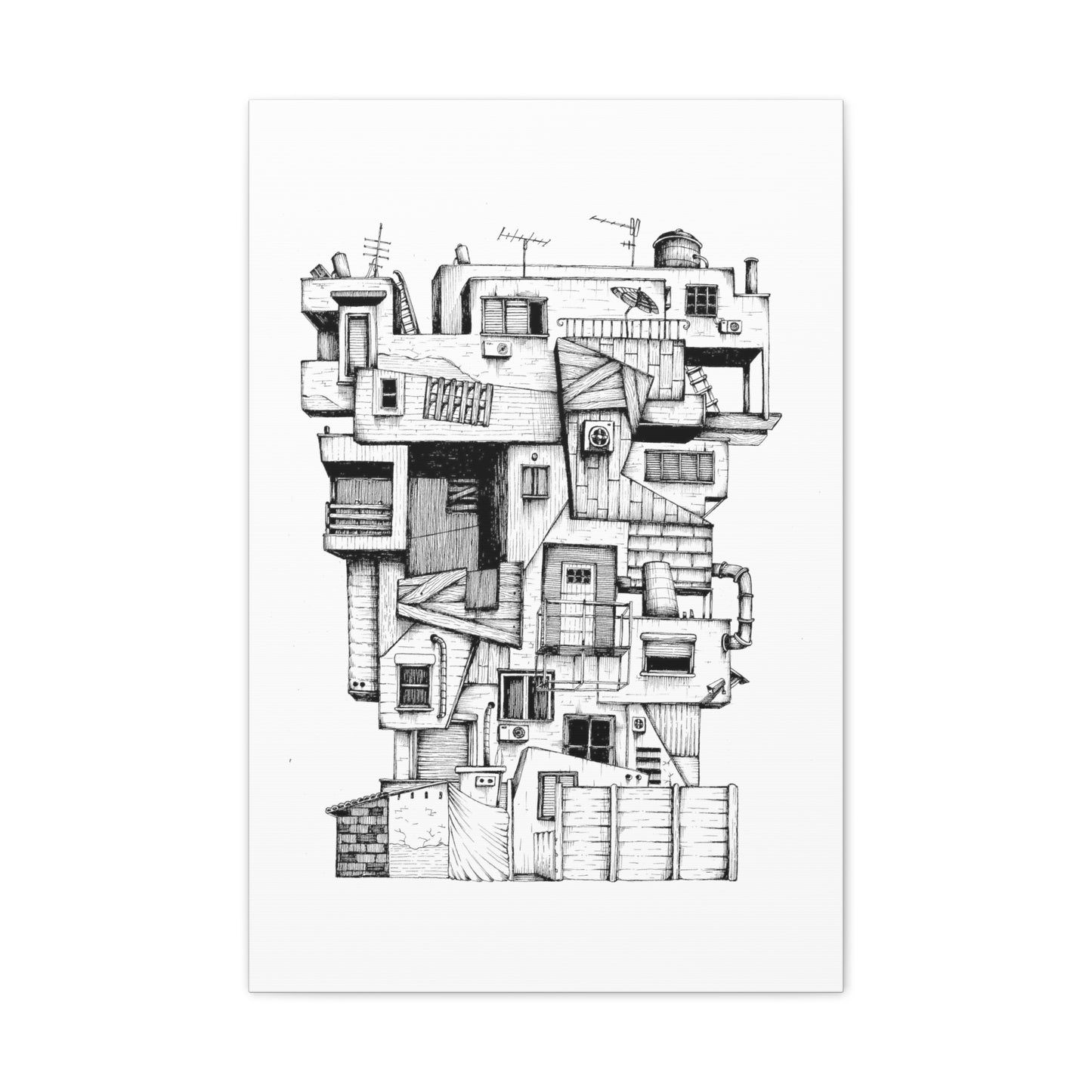 Russian Brutalism Marvel: Vintage Israeli Icon – Print on Canvas