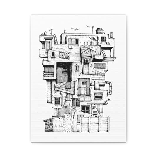 Russian Brutalism Marvel: Vintage Israeli Icon – Print on Canvas