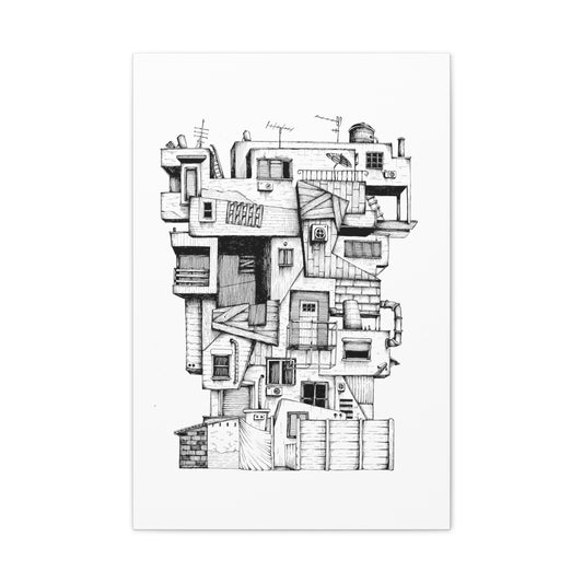 Russian Brutalism Marvel: Vintage Israeli Icon – Print on Canvas